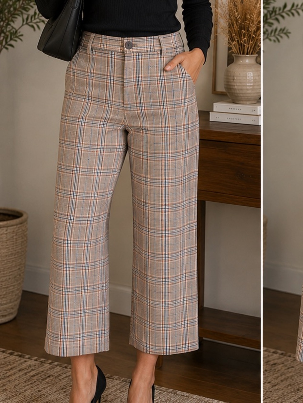 A New Day Plaid Ankle Pants Size 8